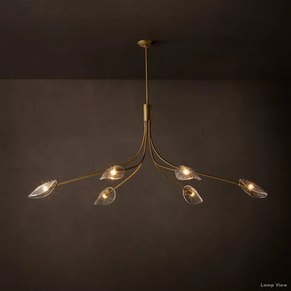 Shell Airy Glass Linear Chandelier 72"