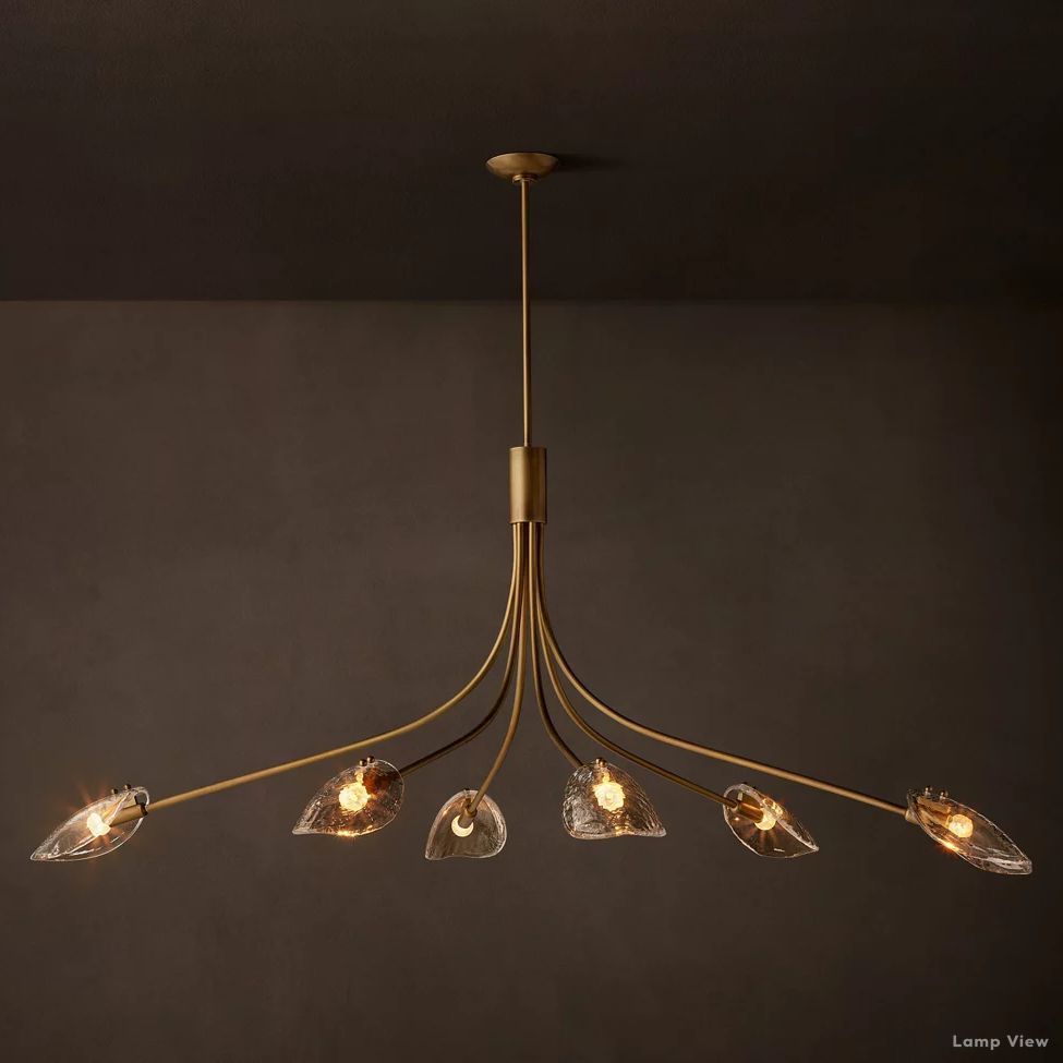 Shell Airy Glass Linear Chandelier 72"
