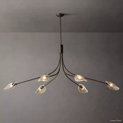 Shell Airy Glass Linear Chandelier 72"