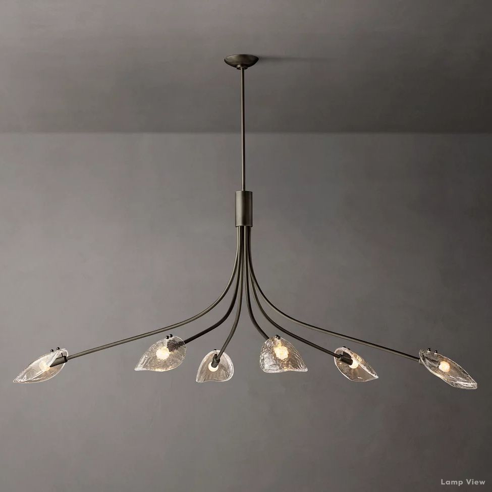 Shell Airy Glass Linear Chandelier 72"