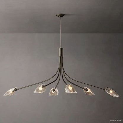 Shell Airy Glass Linear Chandelier 72"