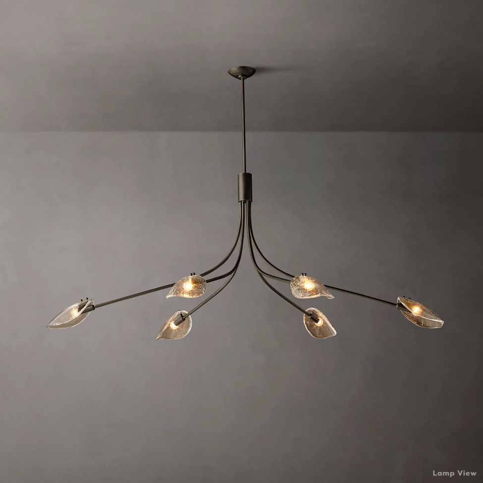 Shell Airy Glass Linear Chandelier 72"