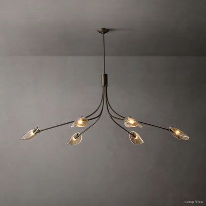 Shell Airy Glass Linear Chandelier 72"