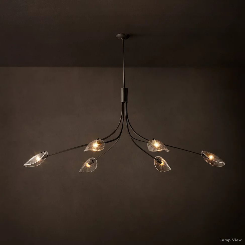 Shell Airy Glass Linear Chandelier 72"