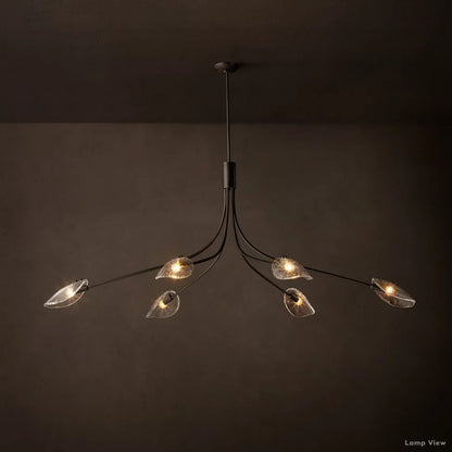 Shell Airy Glass Linear Chandelier 72"