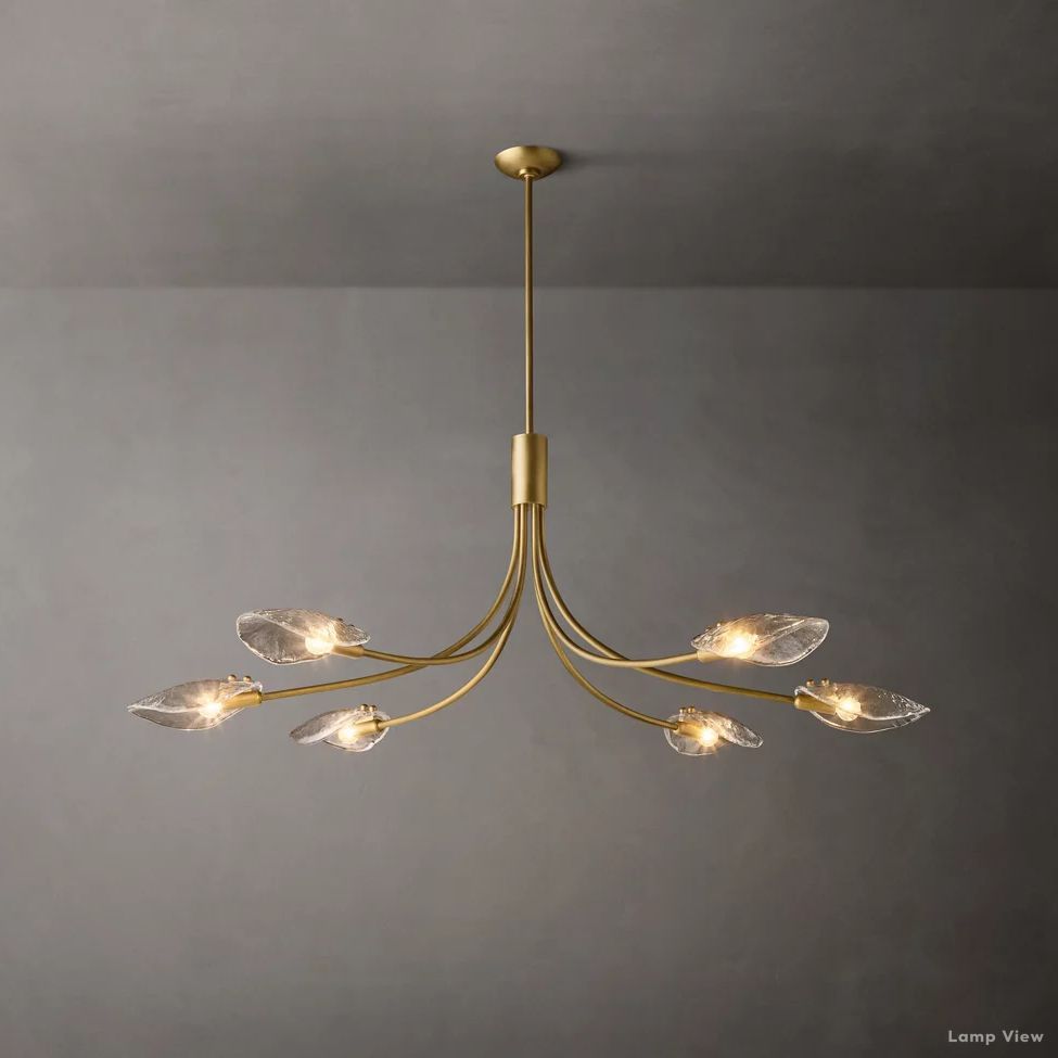 Shell Airy Glass Linear Chandelier 54"