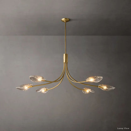 Shell Airy Glass Linear Chandelier 54"