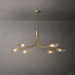 Shell Airy Glass Linear Chandelier 54"