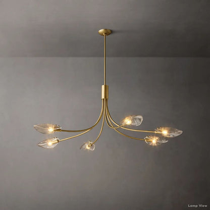 Shell Airy Glass Linear Chandelier 54"