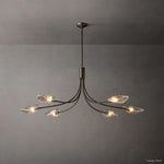 Shell Airy Glass Linear Chandelier 54"