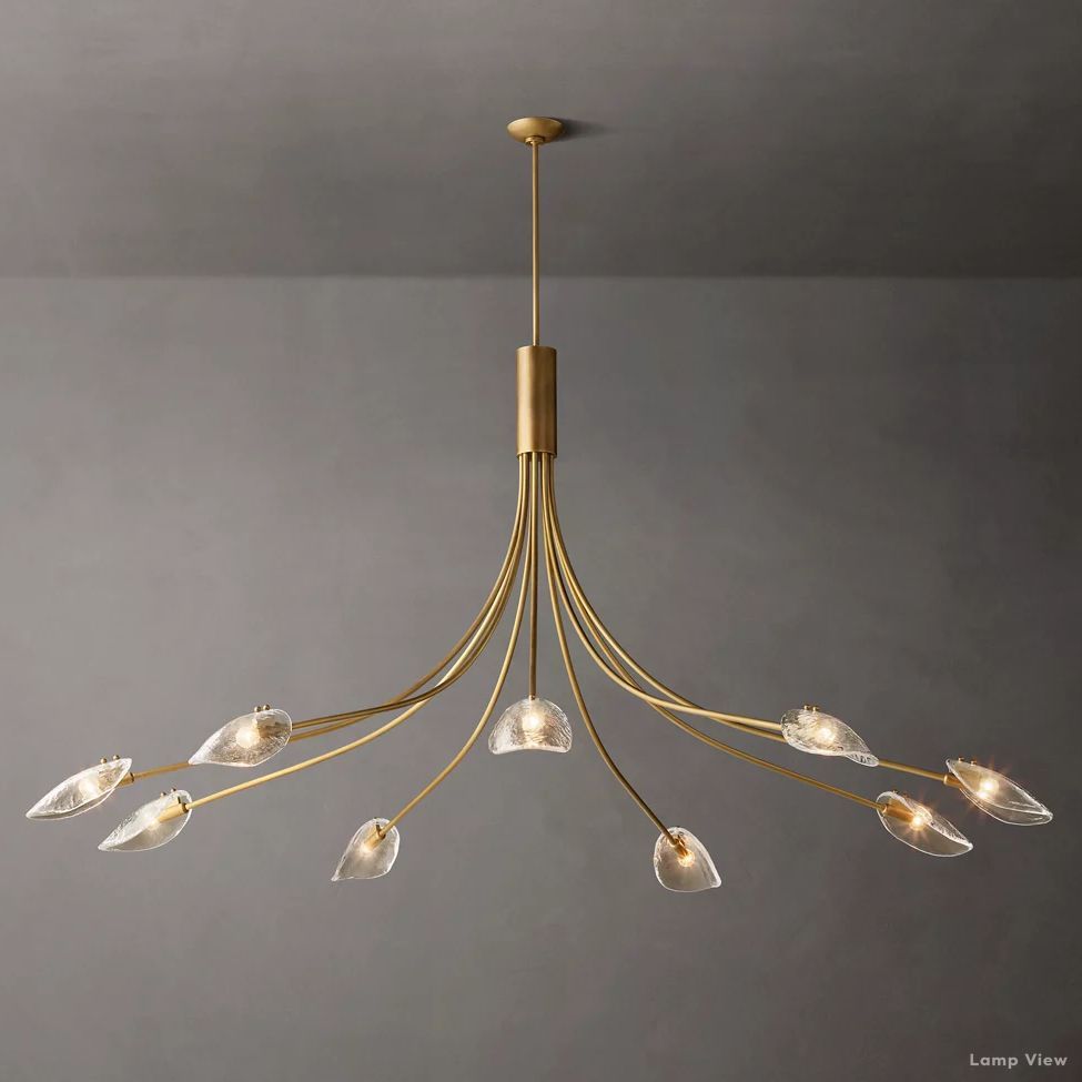 Shell Airy Glass Round Chandelier 84"
