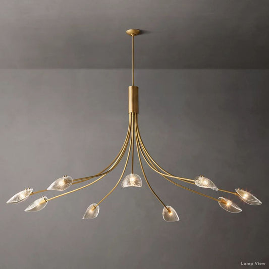Shell Airy Glass Round Chandelier 84"