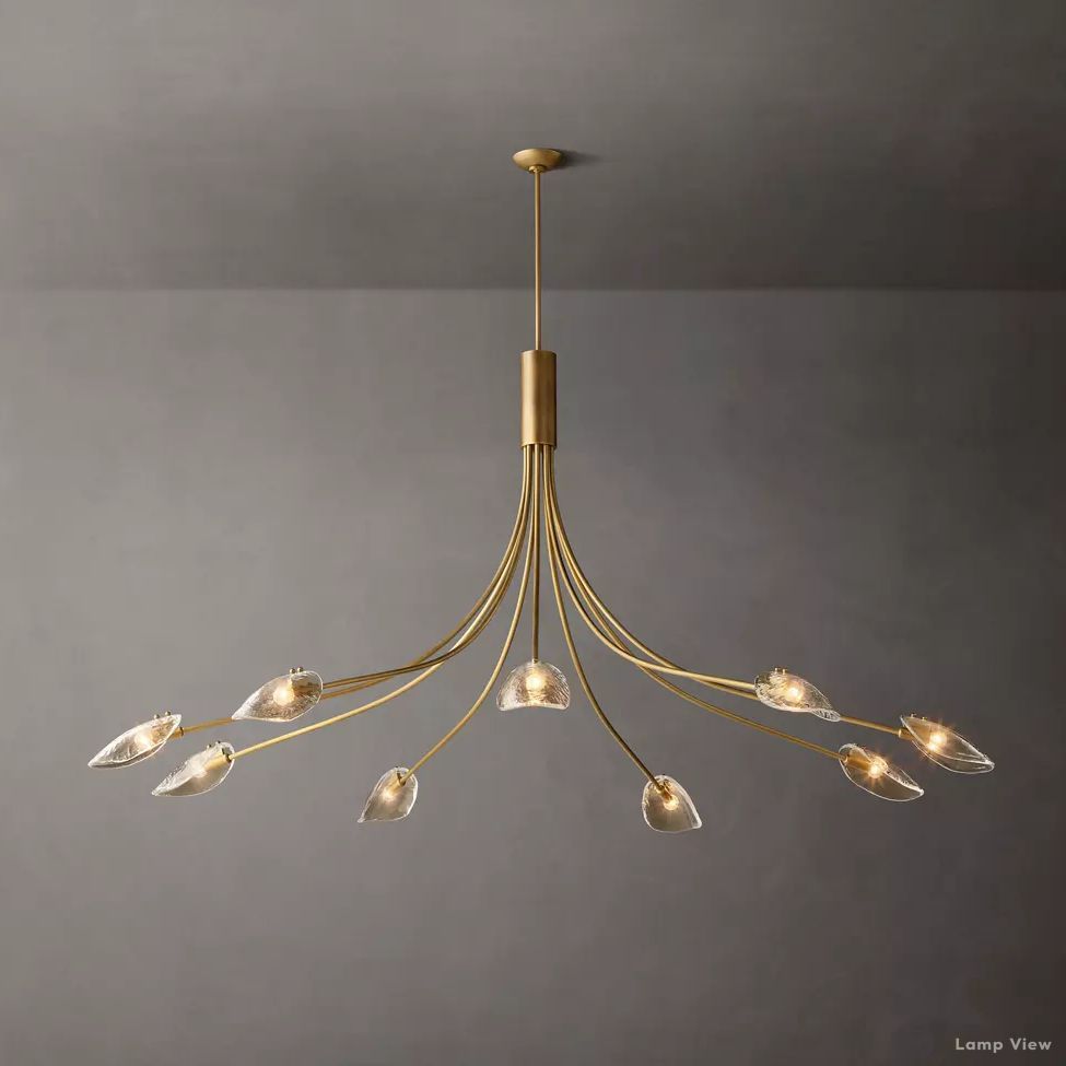 Shell Airy Glass Round Chandelier 84"