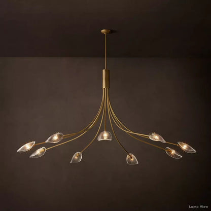 Shell Airy Glass Round Chandelier 84"