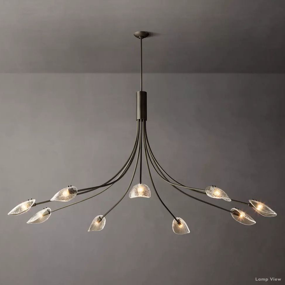 Shell Airy Glass Round Chandelier 84"