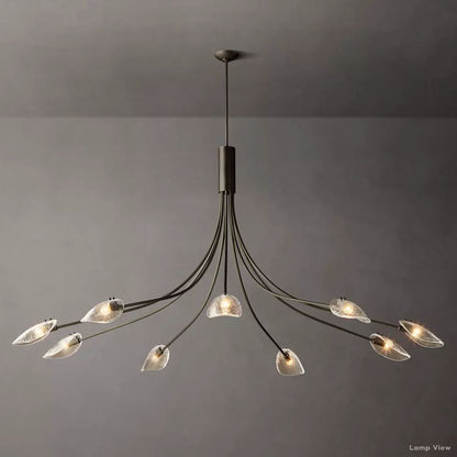 Shell Airy Glass Round Chandelier 84"