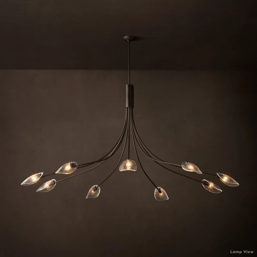 Shell Airy Glass Round Chandelier 84"