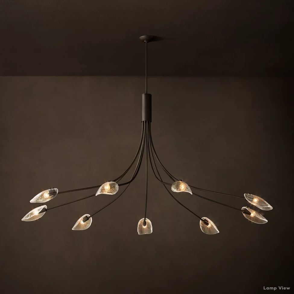 Shell Airy Glass Round Chandelier 84"