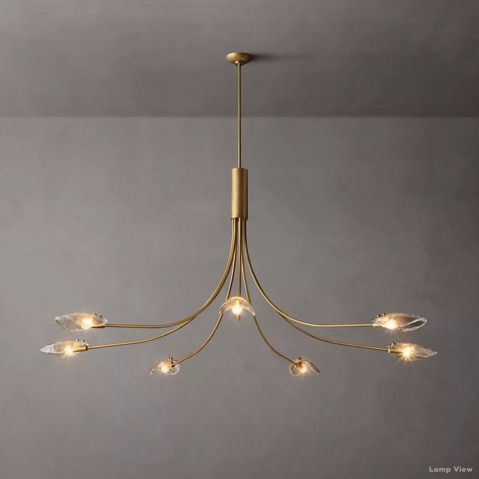 Shell Airy Glass Round Chandelier 72"