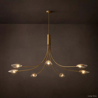 Shell Airy Glass Round Chandelier 72"