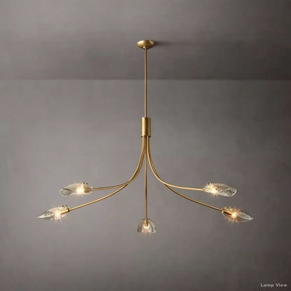 Shell Airy Glass Round Chandelier 60"