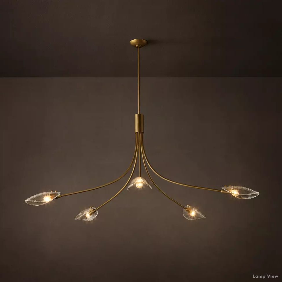 Shell Airy Glass Round Chandelier 60"