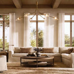 Shell Airy Glass Round Chandelier 84"
