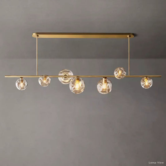 Bubble Organic Glass Linear Chandelier 78"