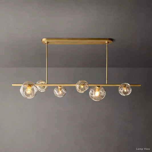 Bubble Organic Glass Linear Chandelier 60"
