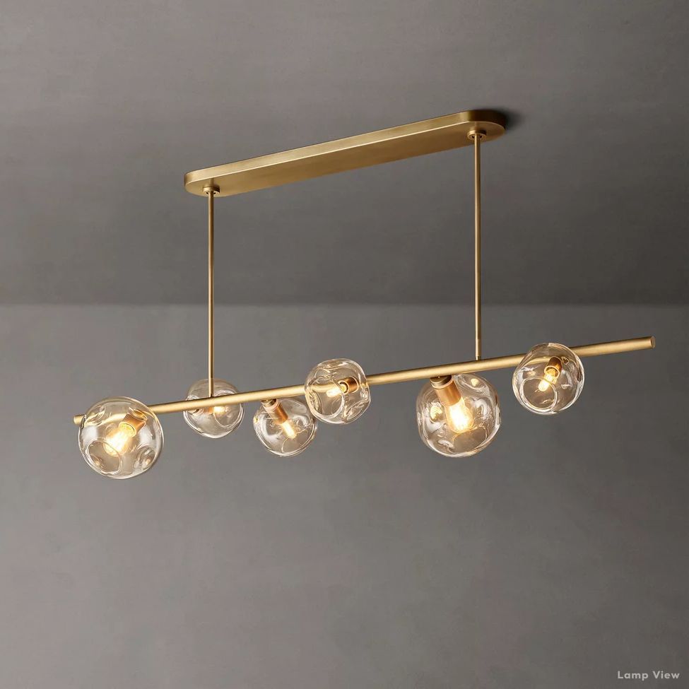 Bubble Organic Glass Linear Chandelier 60"