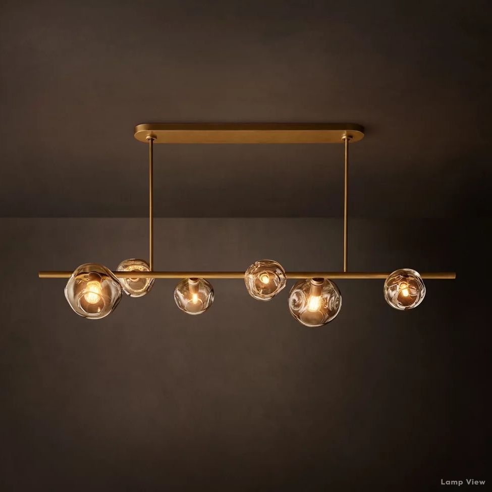 Bubble Organic Glass Linear Chandelier 60"