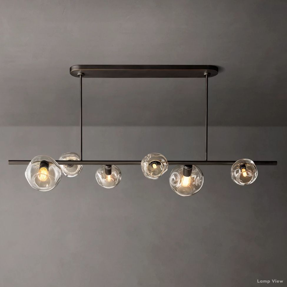 Bubble Organic Glass Linear Chandelier 60"