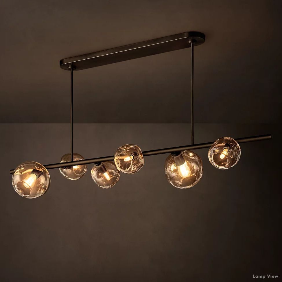 Bubble Organic Glass Linear Chandelier 60"