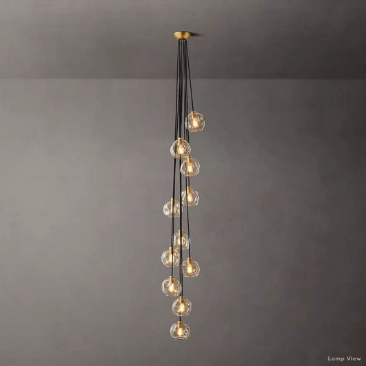 Bubble Organic Glass Cascade Chandelier 20"