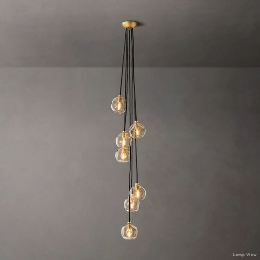 Bubble Organic Glass Cascade Chandelier 15"