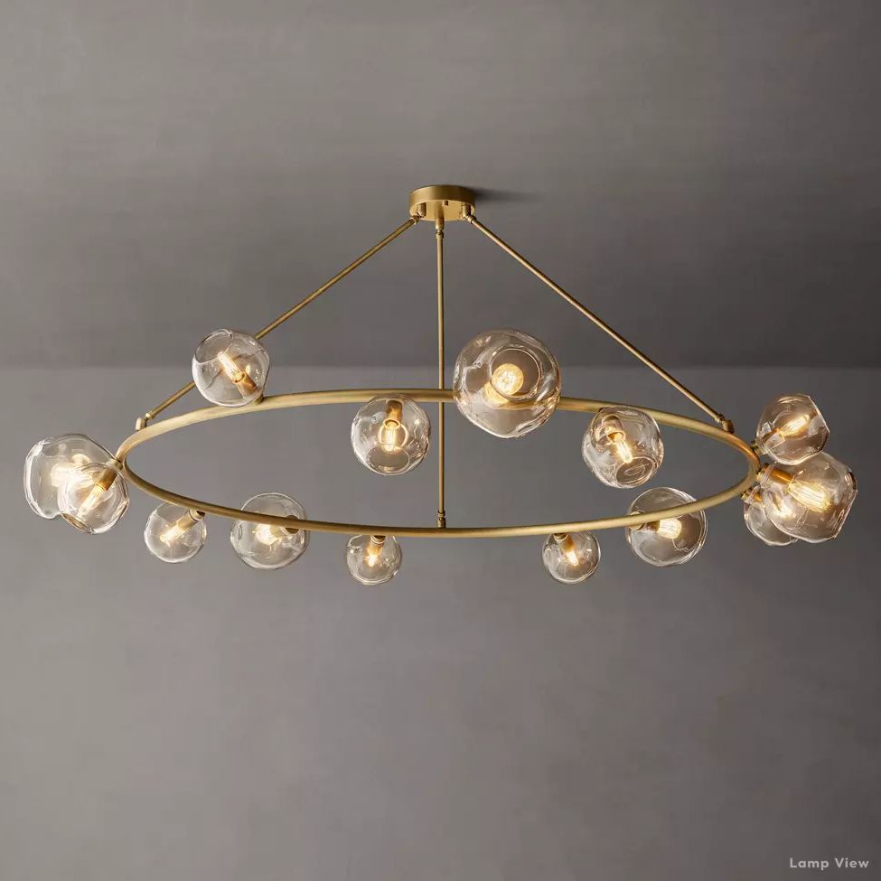 Bubble Organic Glass Round Chandelier 72"