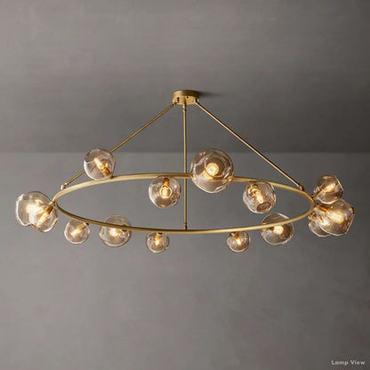Bubble Organic Glass Round Chandelier 72"