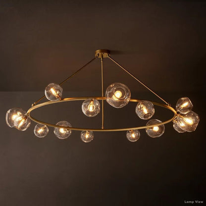 Bubble Organic Glass Round Chandelier 72"