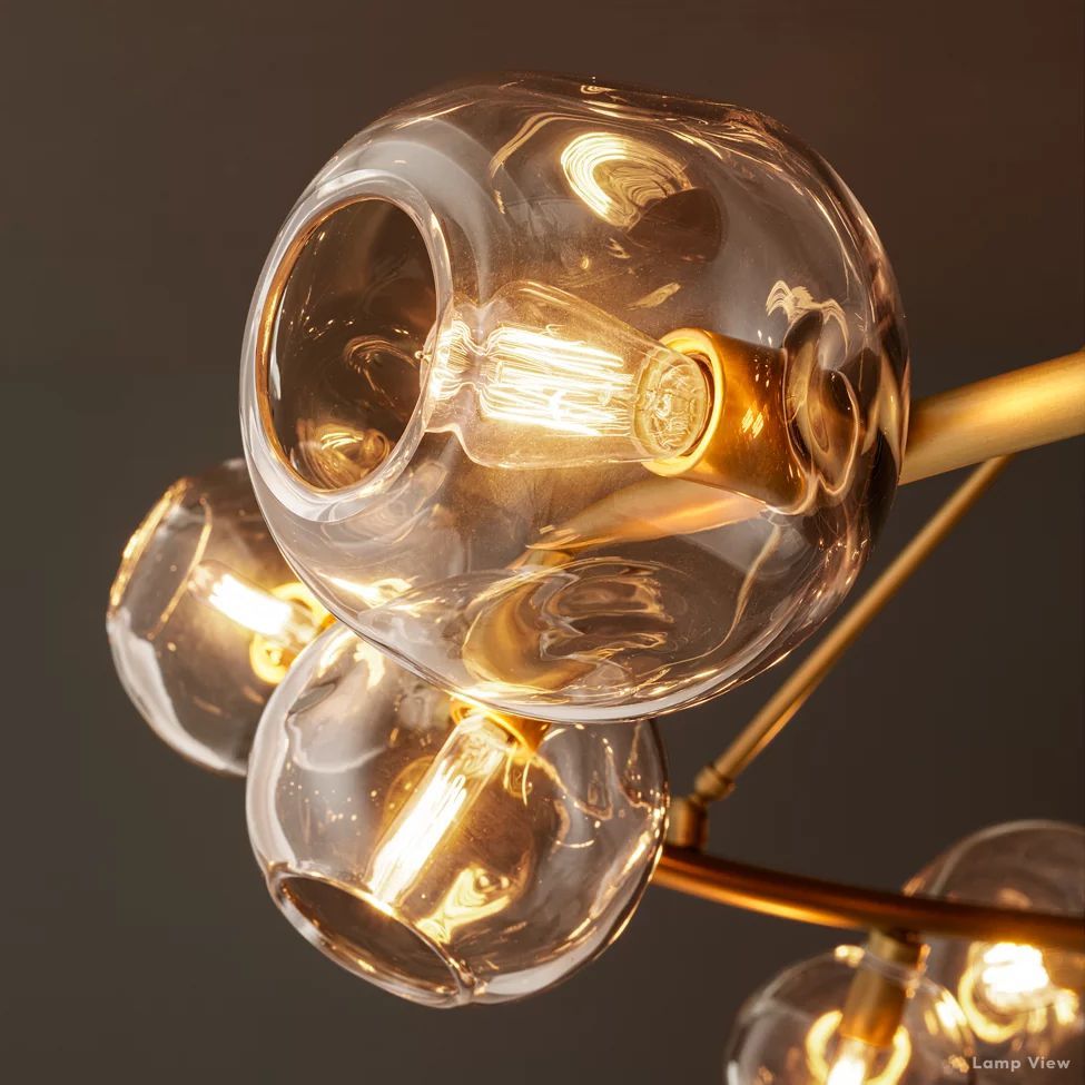 Bubble Organic Glass Round Chandelier 72"