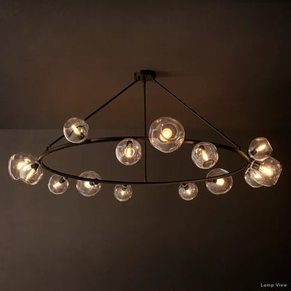 Bubble Organic Glass Round Chandelier 72"
