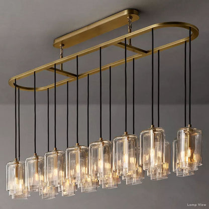 Lacour Suffused Glass Linear Chandelier 72"