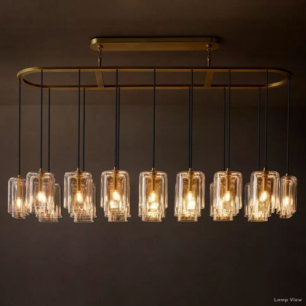 Lacour Suffused Glass Linear Chandelier 72"