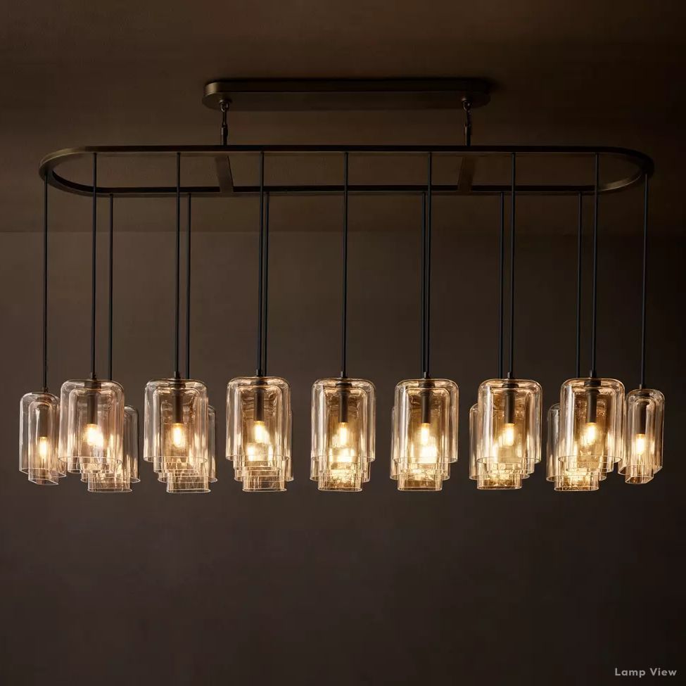 Lacour Suffused Glass Linear Chandelier 72"