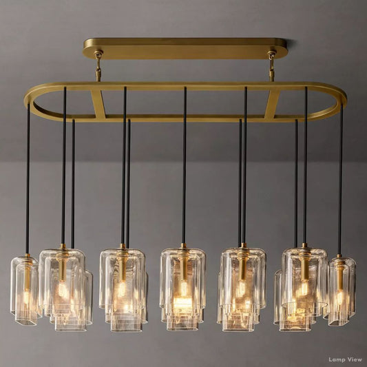 Lacour Suffused Glass Linear Chandelier 54"