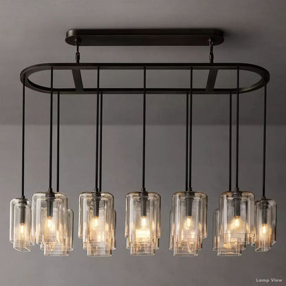 Lacour Suffused Glass Linear Chandelier 54"