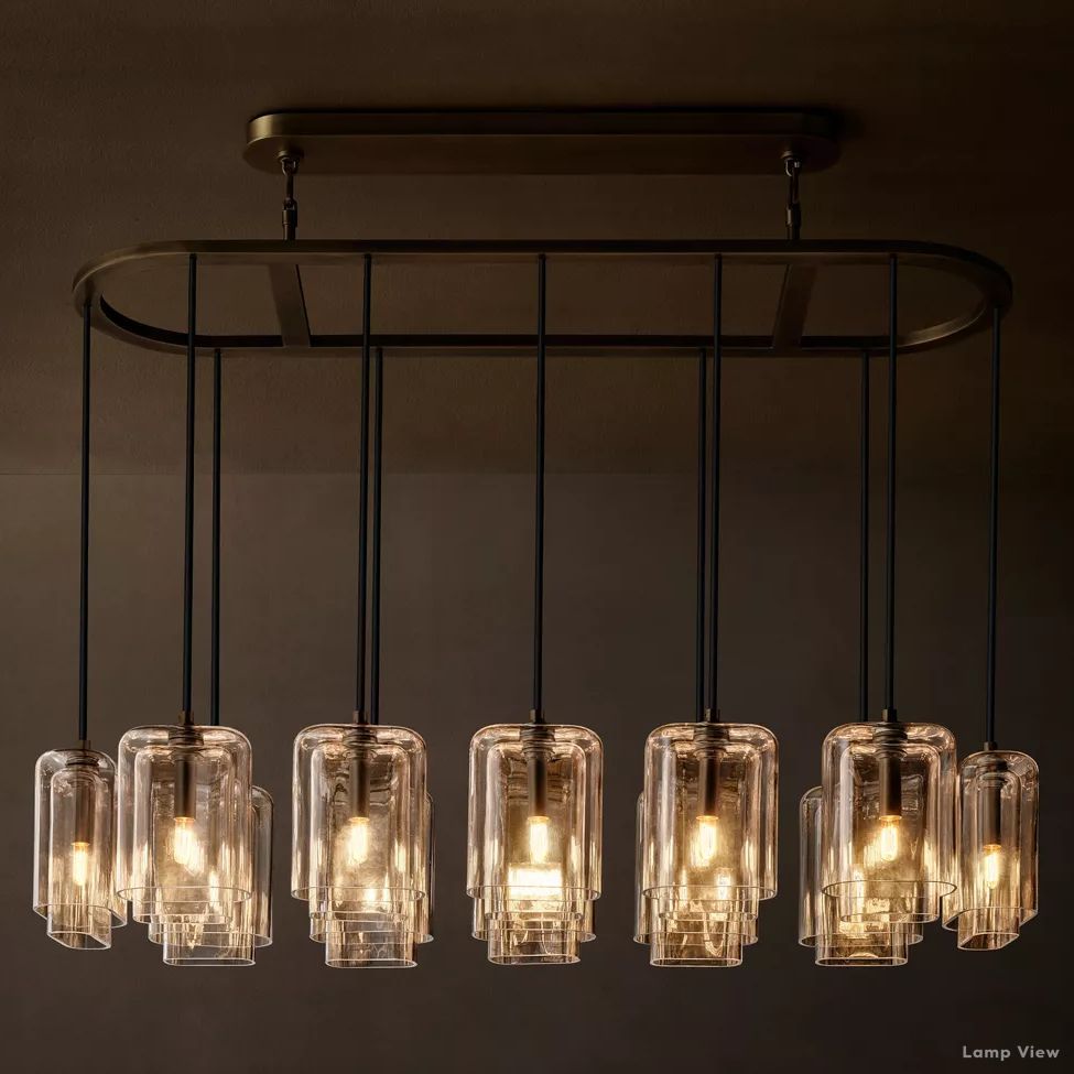 Lacour Suffused Glass Linear Chandelier 54"