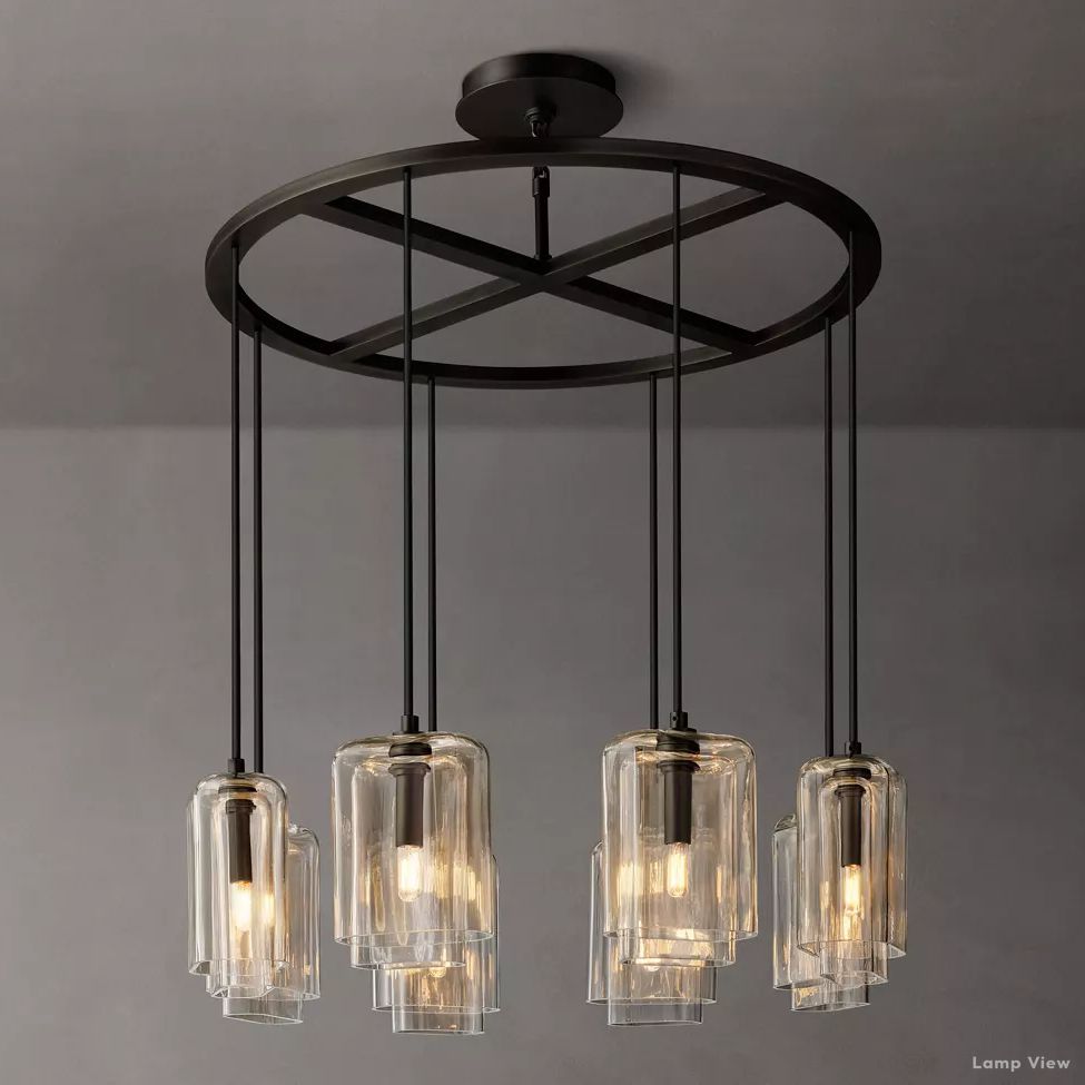 Lacour Suffused Glass Round Chandelier 36"
