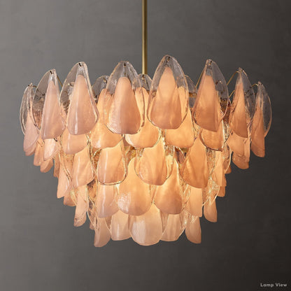 Petalia Bloom Glass Round Chandelier 32"