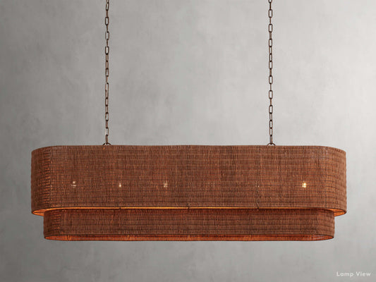 Paloma Breezy Rattan Linear Chandelier