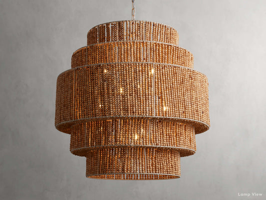 Kash Layered Bead Round Chandelier